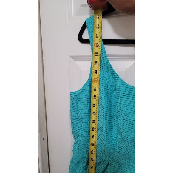 NIne West Sleeveless Aqua Textured Fit & Flare Dress With Pleated Detail - 14 - Picture 8 of 11